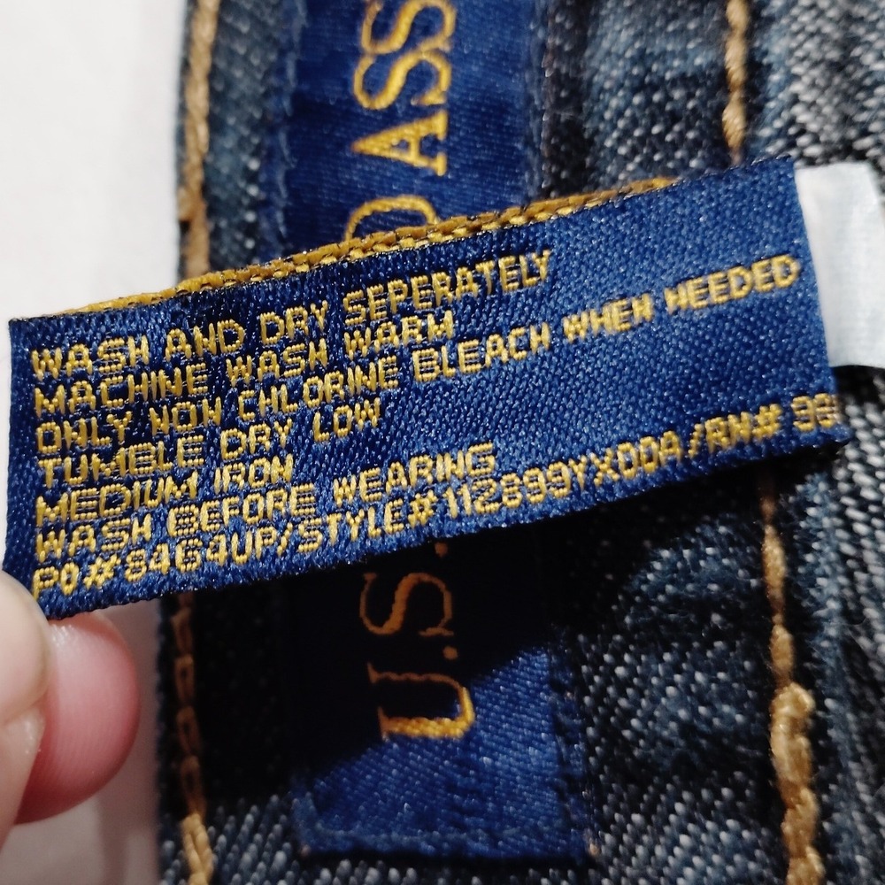 US Polo Assn Mens 38x30 Dark Wash Relaxed Straight Leg Y2K Vintage Jeans - Picture 8 of 9